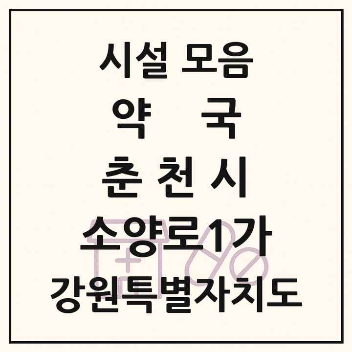 강원특별자치도 춘천시 소양로1가 약국 목록